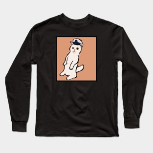 Captain Cat Meme Long Sleeve T-Shirt